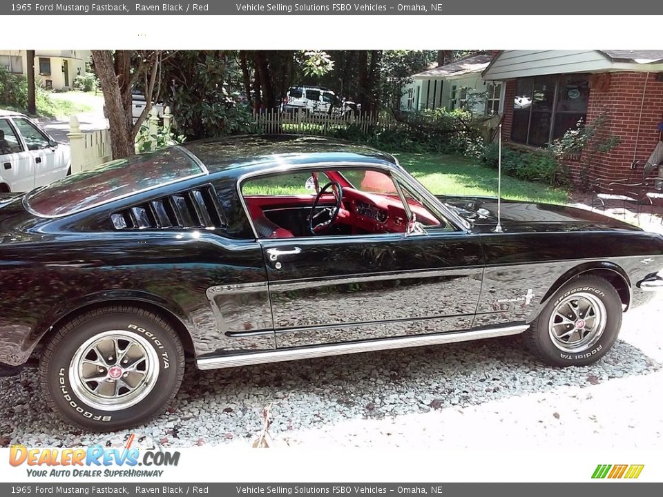 1965 Ford Mustang Fastback Raven Black / Red Photo #6