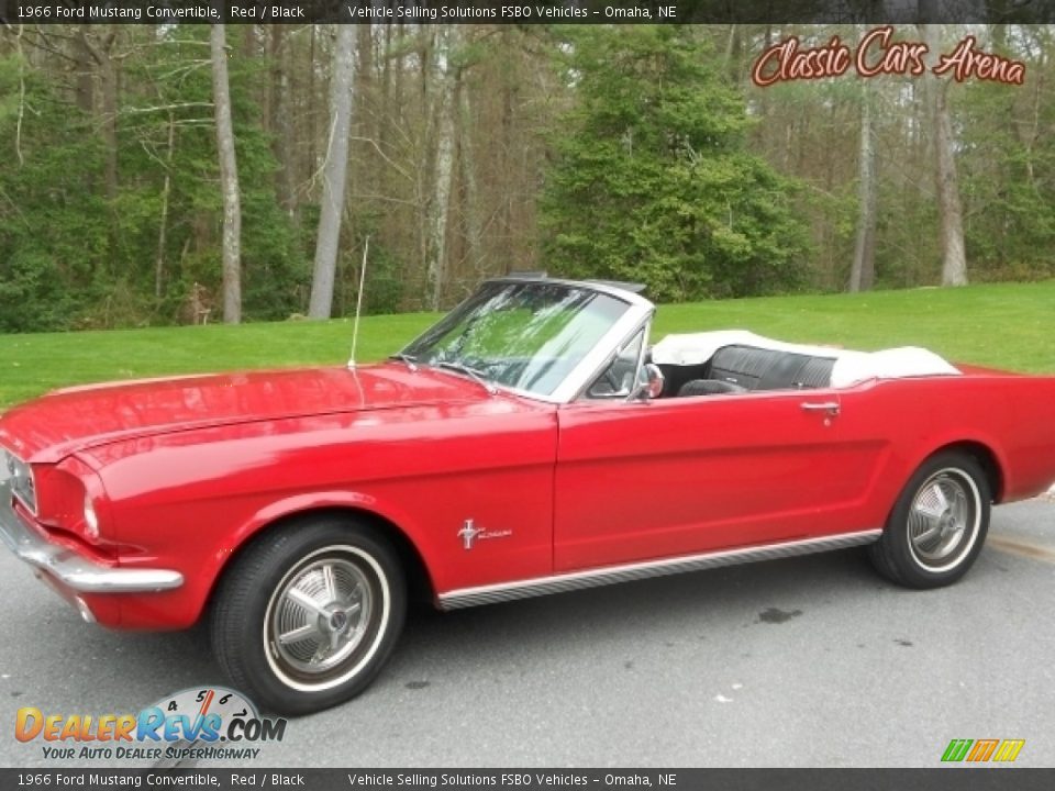 1966 Ford Mustang Convertible Red / Black Photo #3