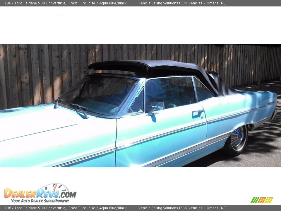 1967 Ford Fairlane 500 Convertible Frost Turquoise / Aqua Blue/Black Photo #5