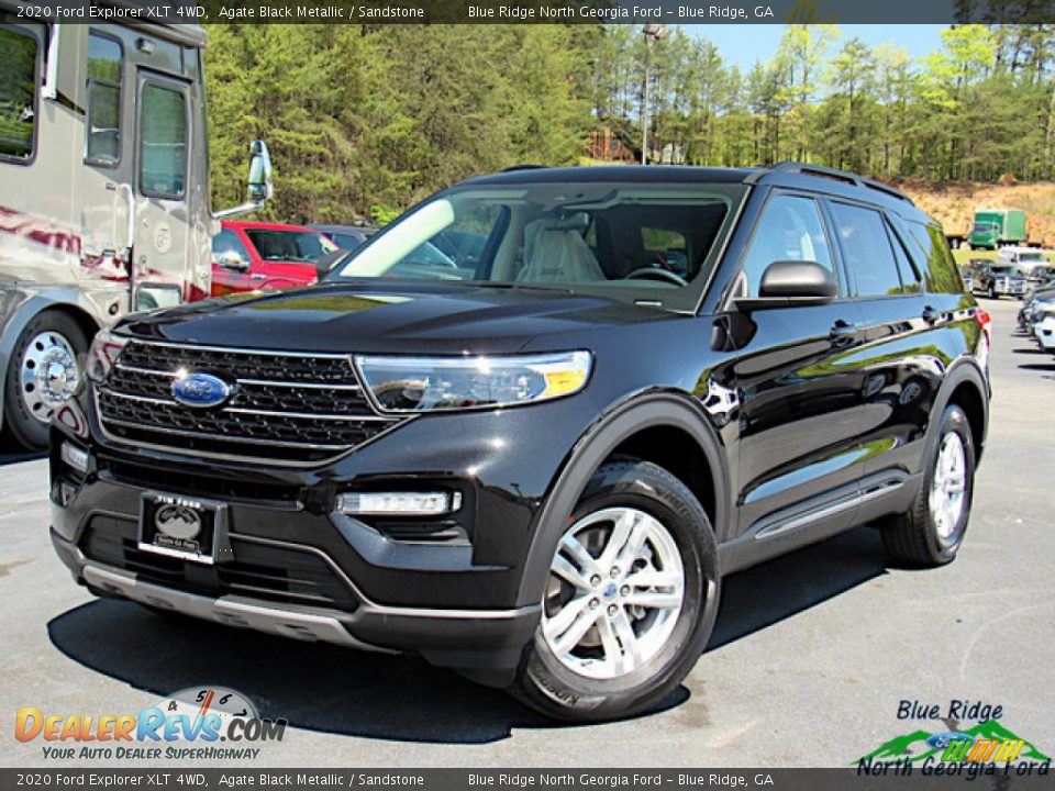 2020 Ford Explorer XLT 4WD Agate Black Metallic / Sandstone Photo #1