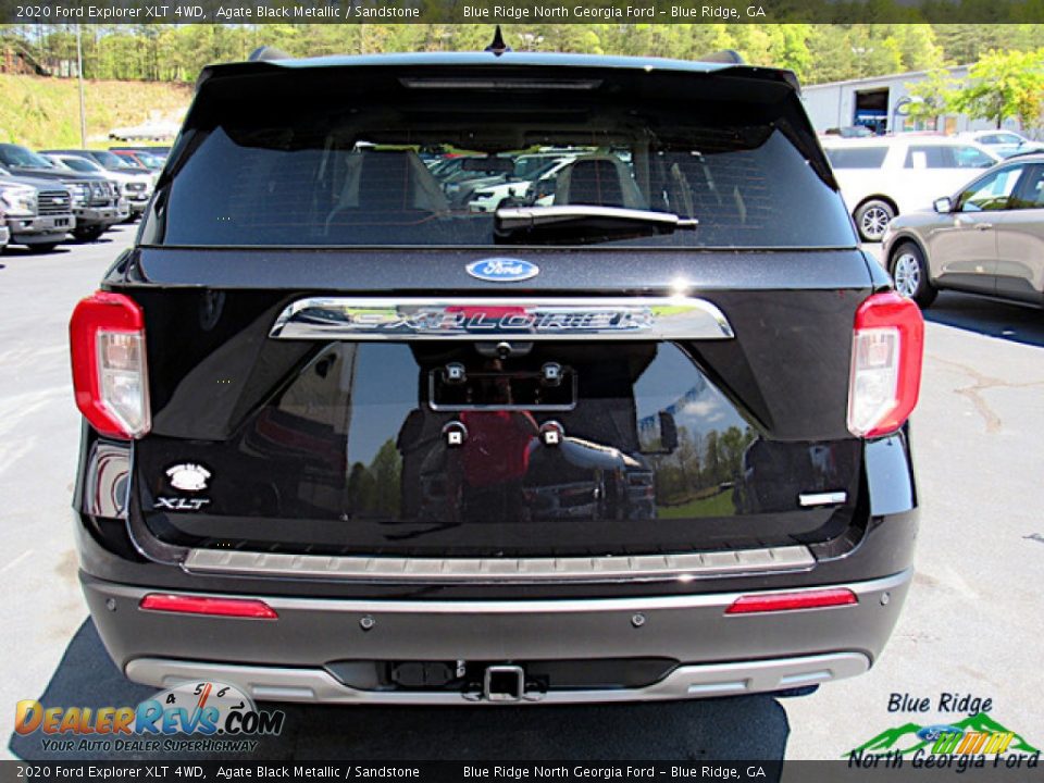 2020 Ford Explorer XLT 4WD Agate Black Metallic / Sandstone Photo #4