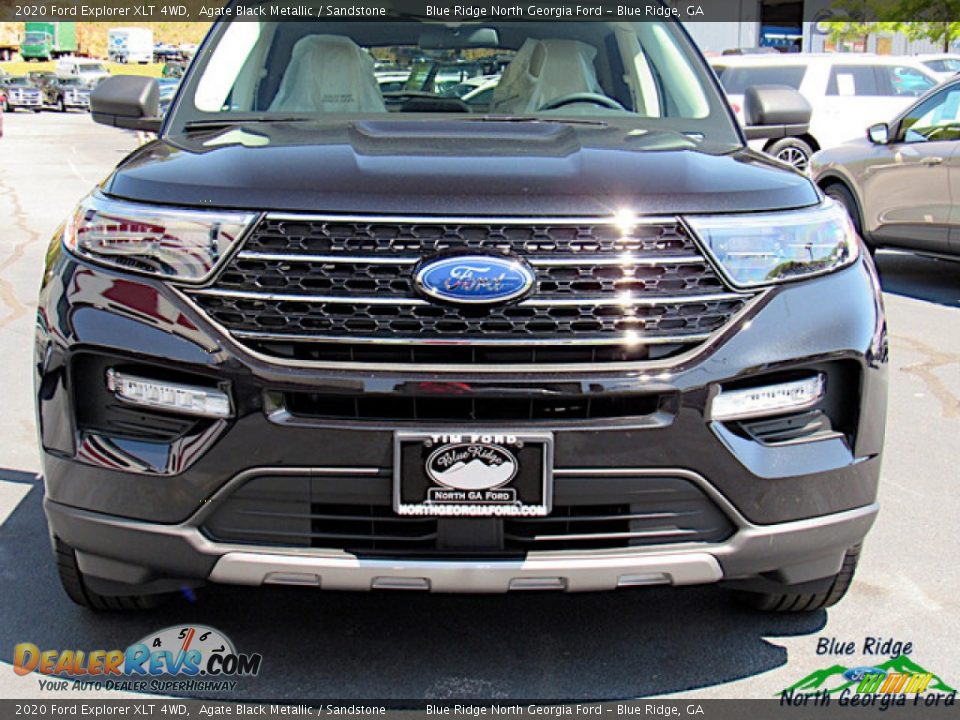 2020 Ford Explorer XLT 4WD Agate Black Metallic / Sandstone Photo #8