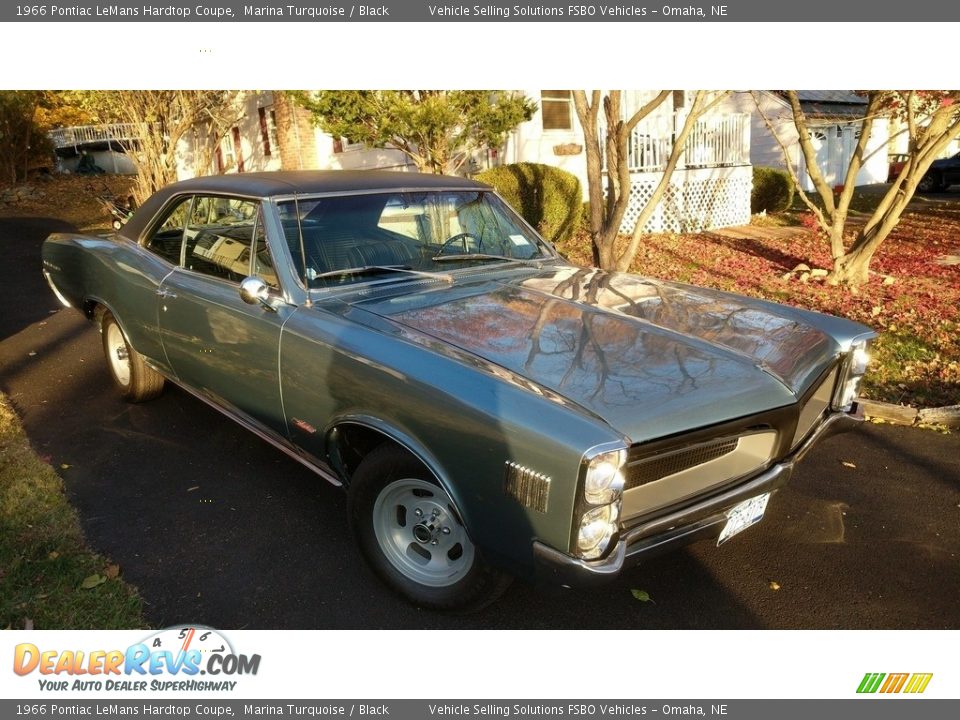 1966 Pontiac LeMans Hardtop Coupe Marina Turquoise / Black Photo #4