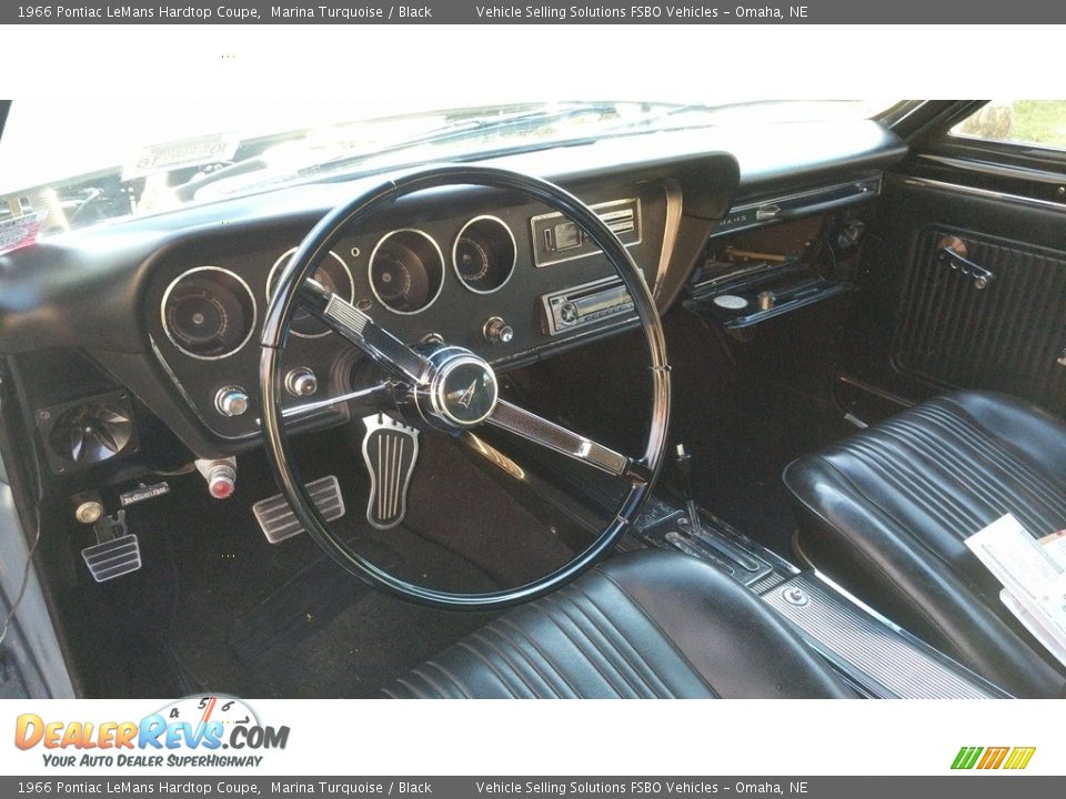 1966 Pontiac LeMans Hardtop Coupe Marina Turquoise / Black Photo #15