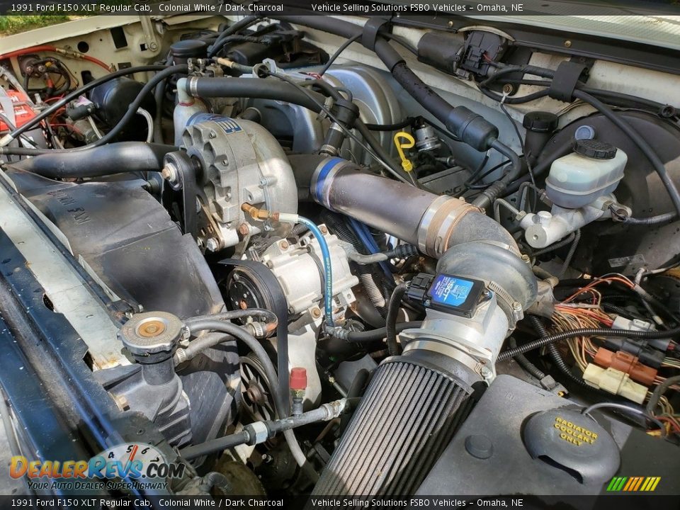 1991 Ford F150 XLT Regular Cab Colonial White / Dark Charcoal Photo #2