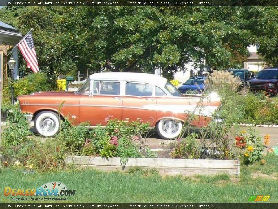 1957 Chevrolet Bel Air Hard Top Sierra Gold / Burnt Orange/White Photo #10