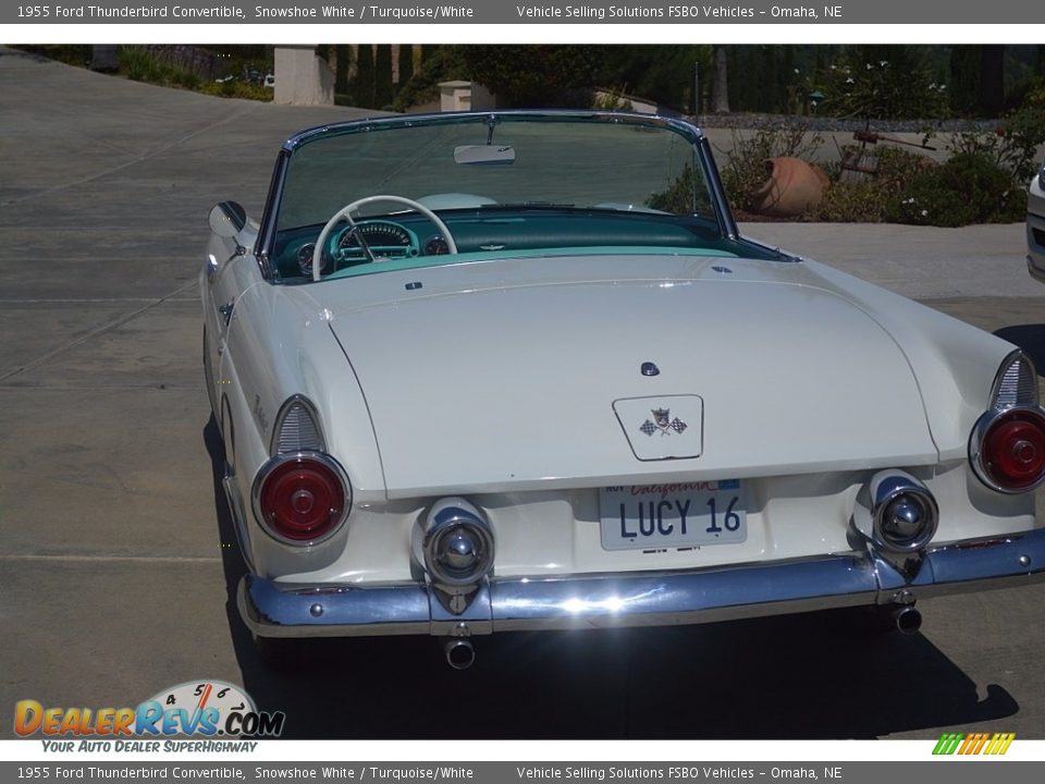 1955 Ford Thunderbird Convertible Snowshoe White / Turquoise/White Photo #3