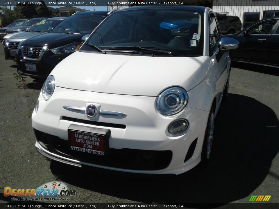 2018 Fiat 500 Lounge Bianco White Ice / Nero (Black) Photo #2