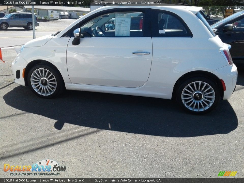 2018 Fiat 500 Lounge Bianco White Ice / Nero (Black) Photo #6