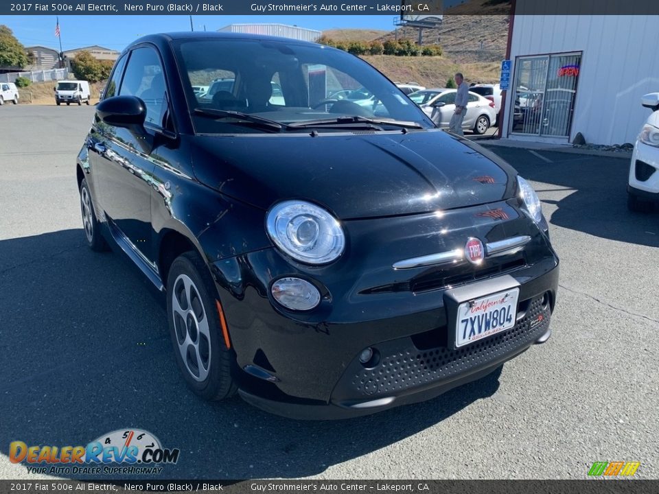 2017 Fiat 500e All Electric Nero Puro (Black) / Black Photo #1