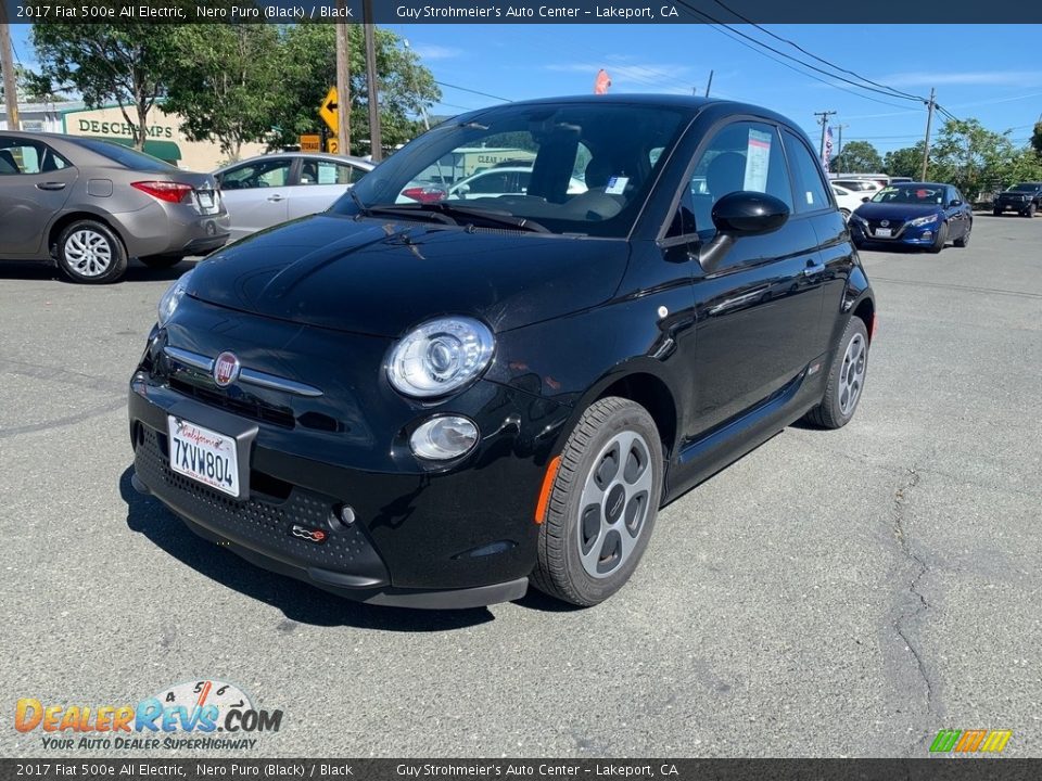 2017 Fiat 500e All Electric Nero Puro (Black) / Black Photo #2