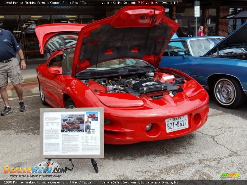 1998 Pontiac Firebird Formula Coupe Bright Red / Taupe Photo #2