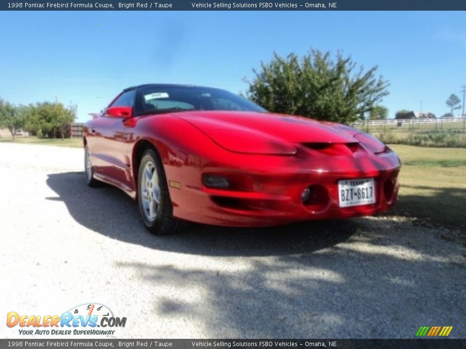 1998 Pontiac Firebird Formula Coupe Bright Red / Taupe Photo #7