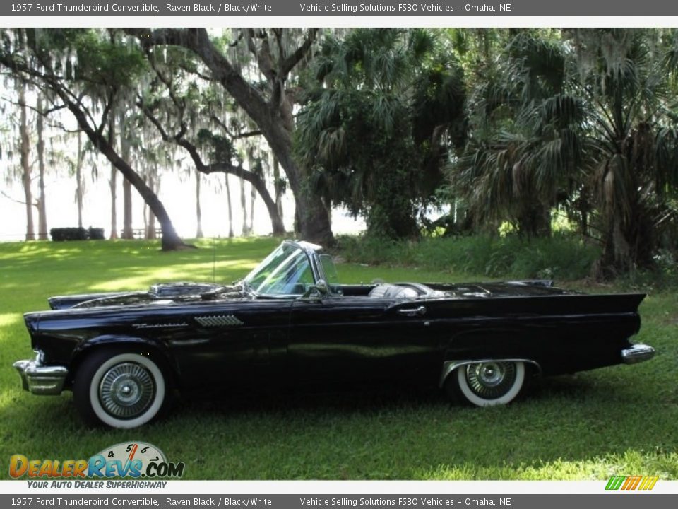 1957 Ford Thunderbird Convertible Raven Black / Black/White Photo #1