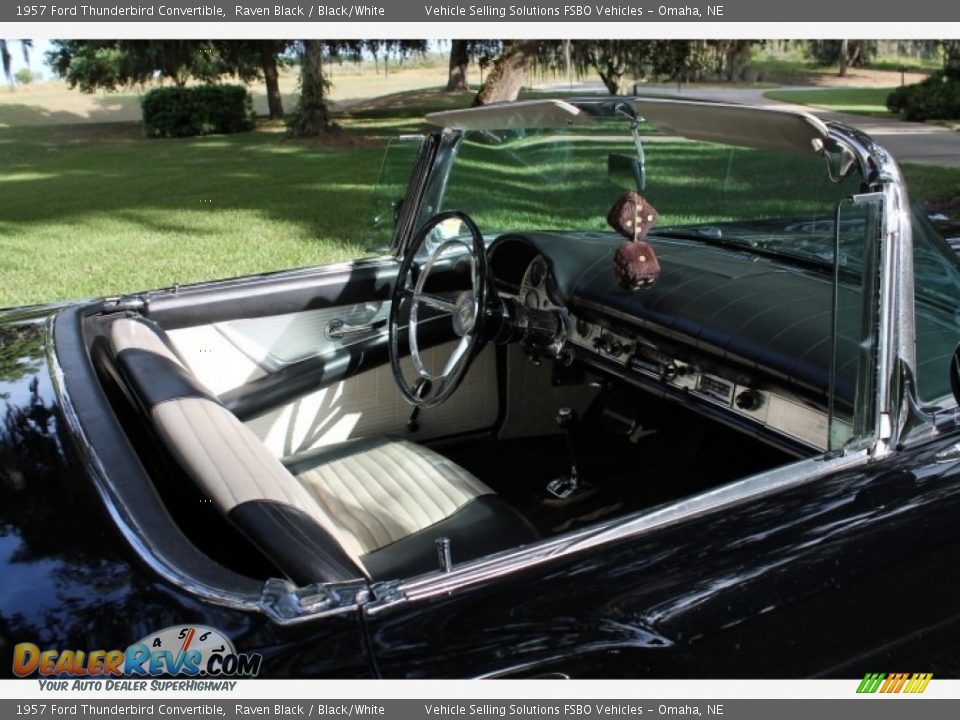 1957 Ford Thunderbird Convertible Raven Black / Black/White Photo #4