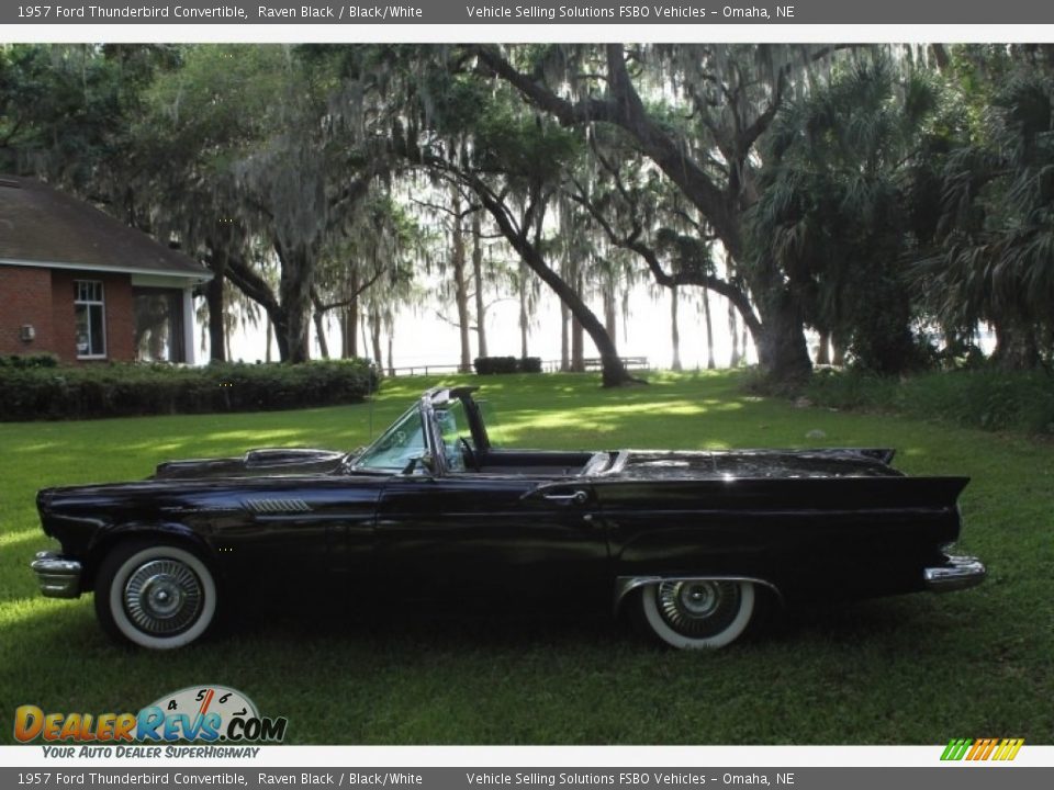 1957 Ford Thunderbird Convertible Raven Black / Black/White Photo #11