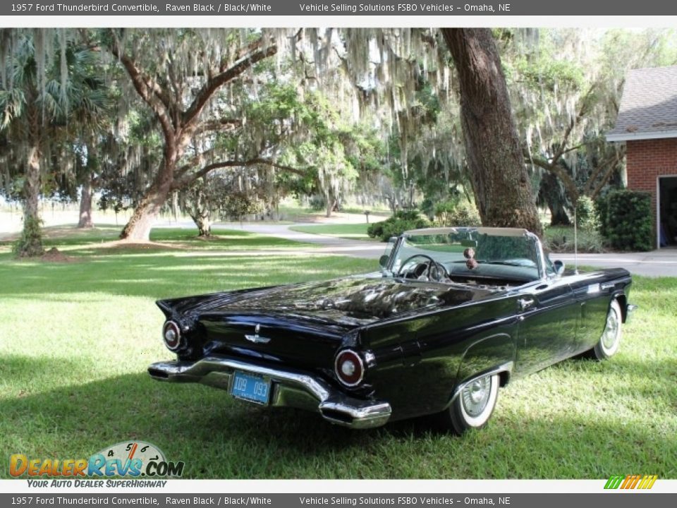 1957 Ford Thunderbird Convertible Raven Black / Black/White Photo #21