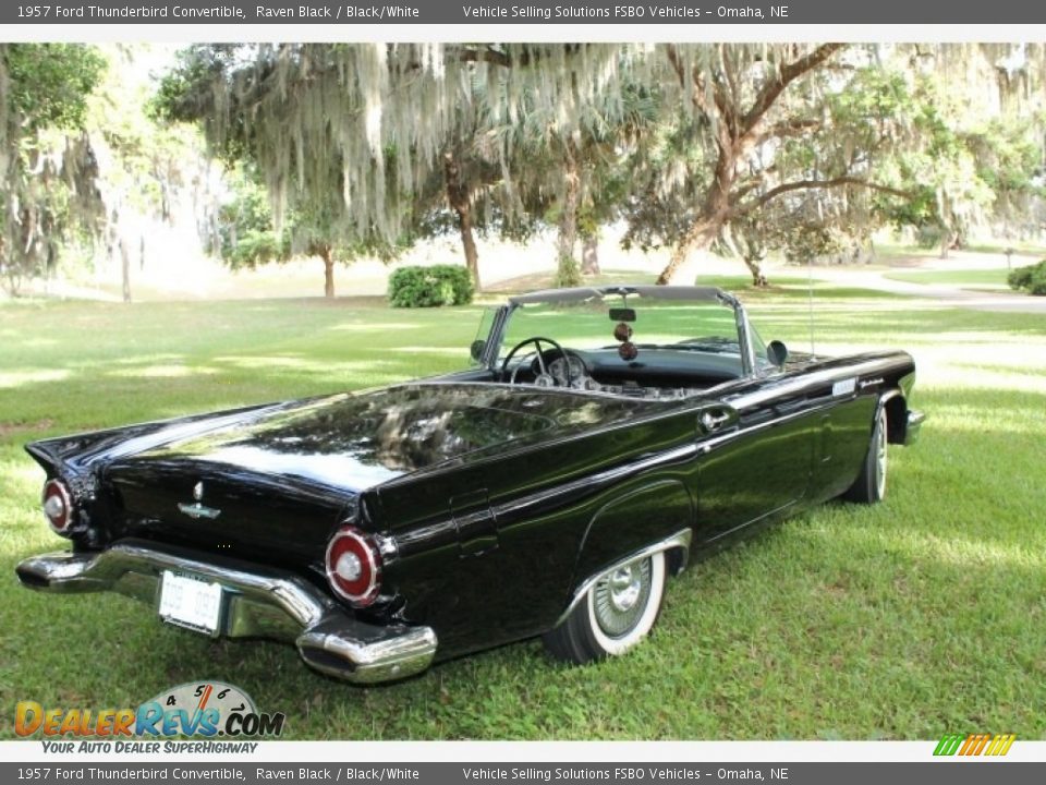 1957 Ford Thunderbird Convertible Raven Black / Black/White Photo #22