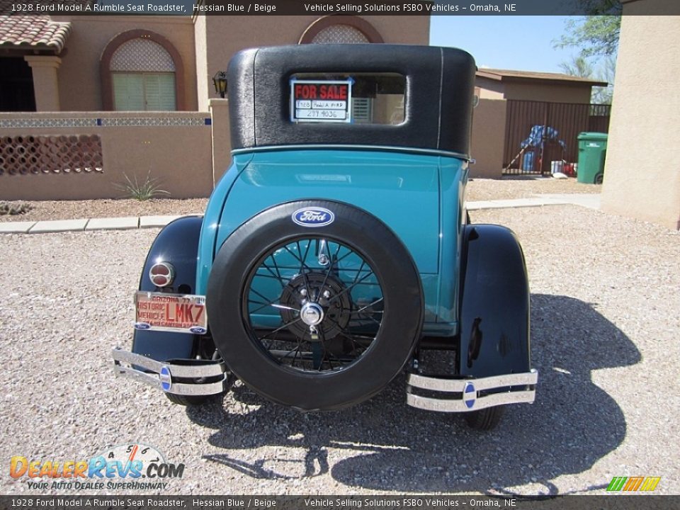 1928 Ford Model A Rumble Seat Roadster Hessian Blue / Beige Photo #2