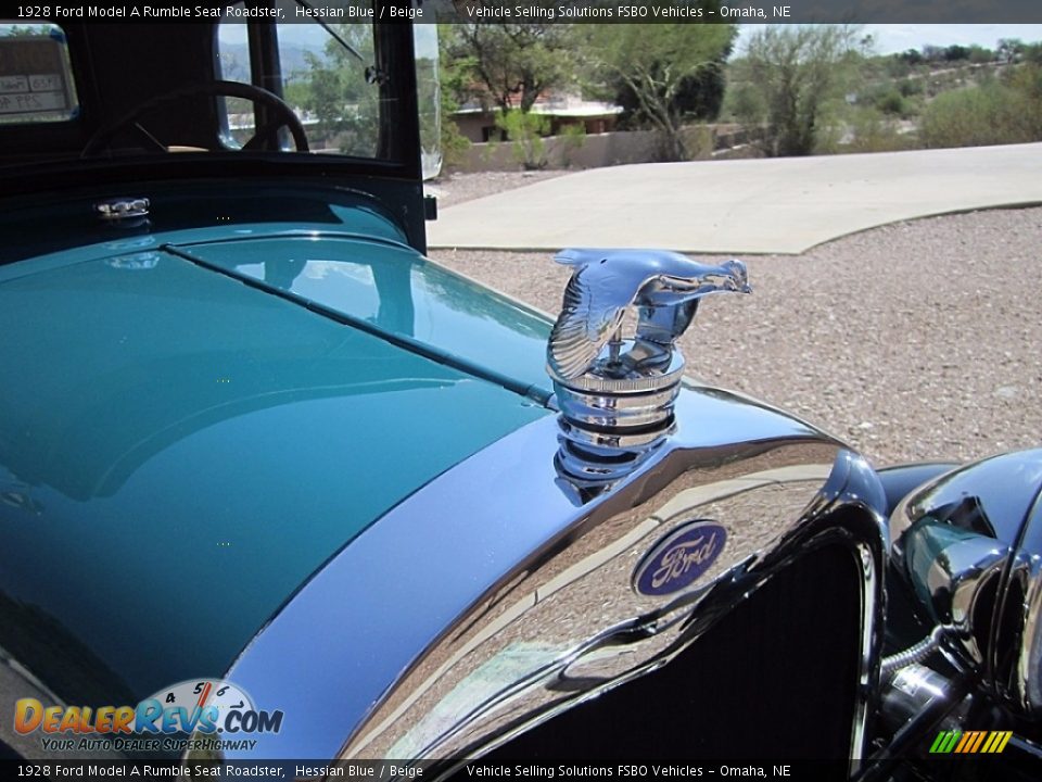 1928 Ford Model A Rumble Seat Roadster Hessian Blue / Beige Photo #5