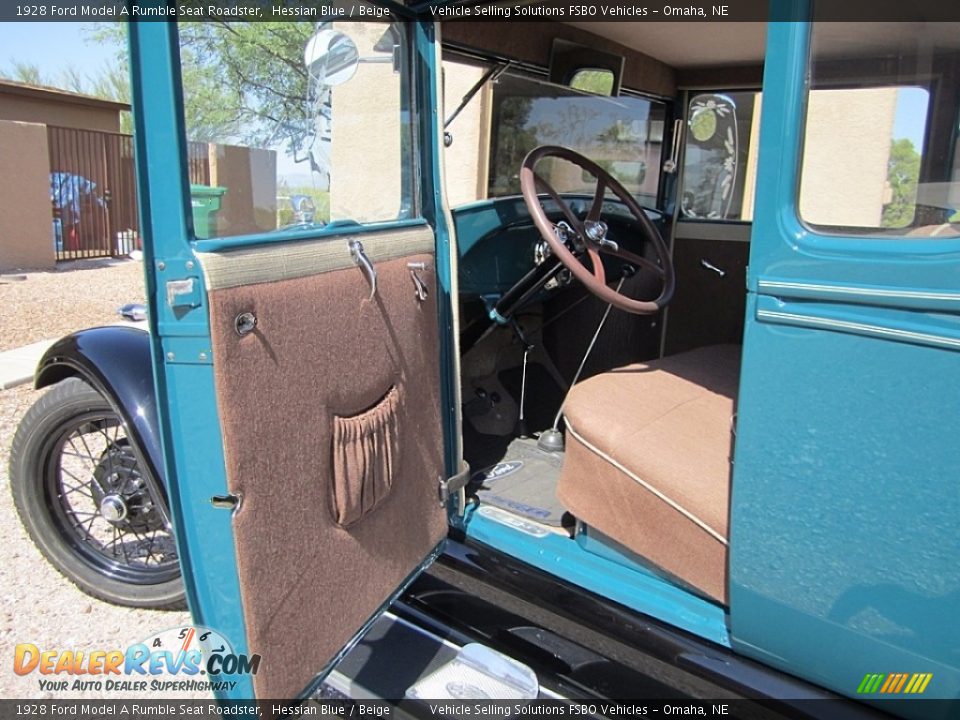 1928 Ford Model A Rumble Seat Roadster Hessian Blue / Beige Photo #6