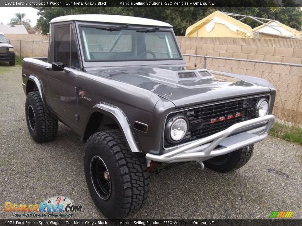 1971 Ford Bronco Sport Wagon Gun Metal Gray / Black Photo #6