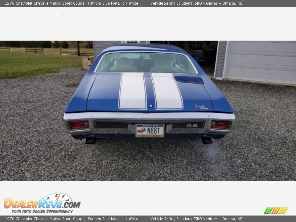 1970 Chevrolet Chevelle Malibu Sport Coupe Fathom Blue Metallic / White Photo #4