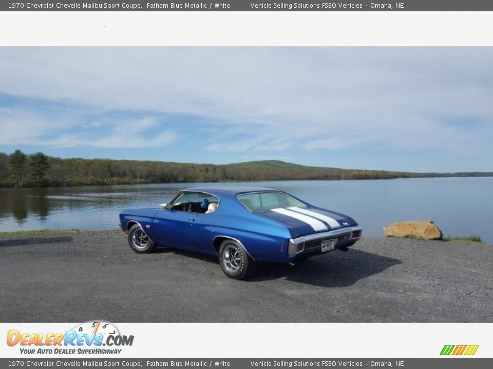 1970 Chevrolet Chevelle Malibu Sport Coupe Fathom Blue Metallic / White Photo #9