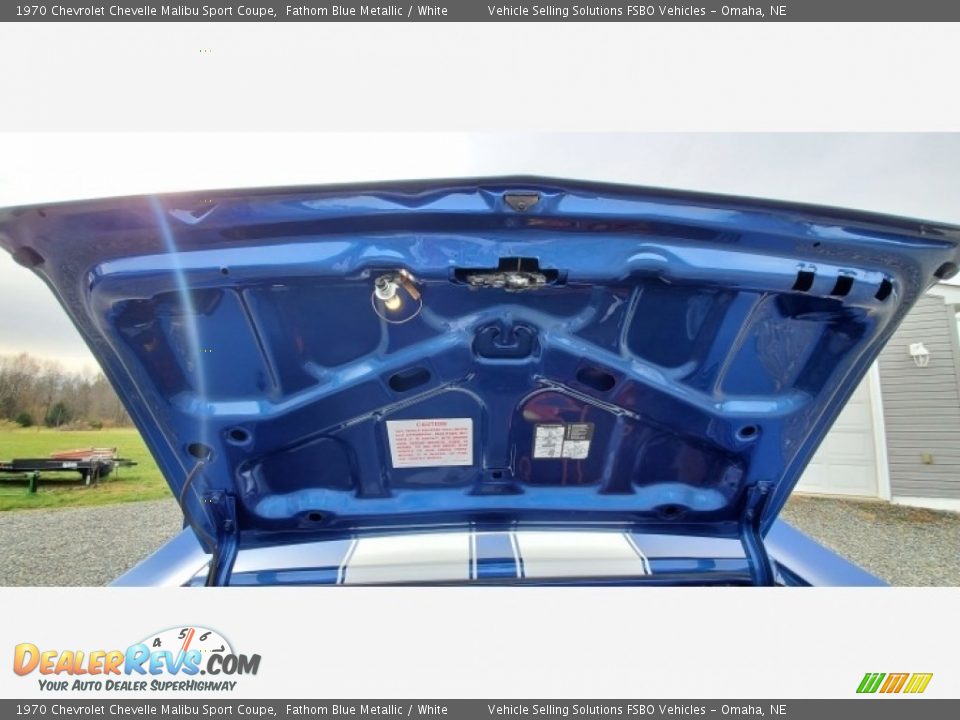 1970 Chevrolet Chevelle Malibu Sport Coupe Fathom Blue Metallic / White Photo #11