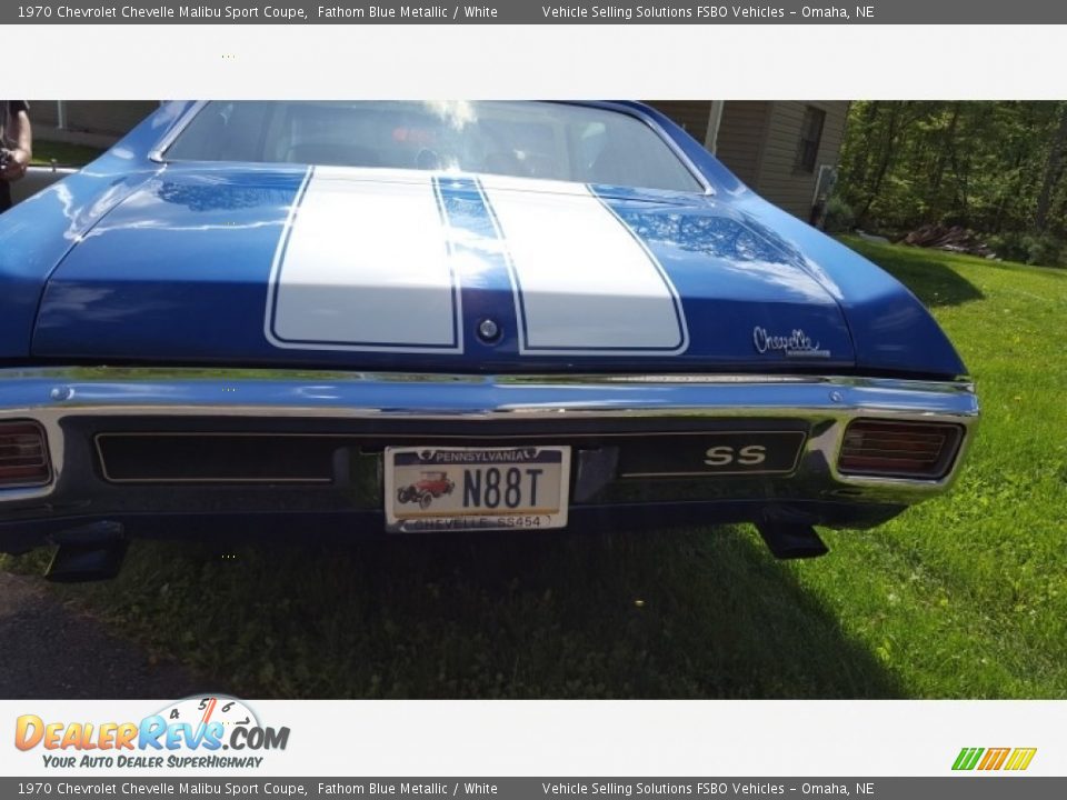 1970 Chevrolet Chevelle Malibu Sport Coupe Fathom Blue Metallic / White Photo #13