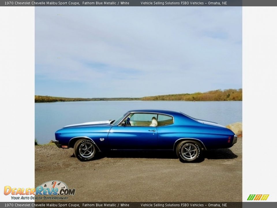 1970 Chevrolet Chevelle Malibu Sport Coupe Fathom Blue Metallic / White Photo #26