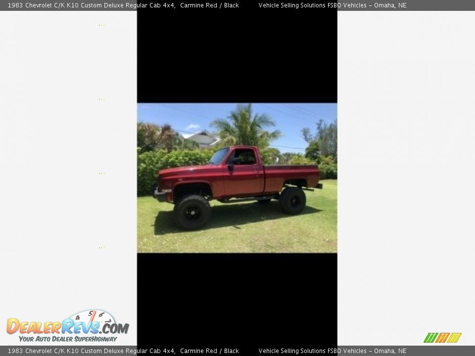 1983 Chevrolet C/K K10 Custom Deluxe Regular Cab 4x4 Carmine Red / Black Photo #7