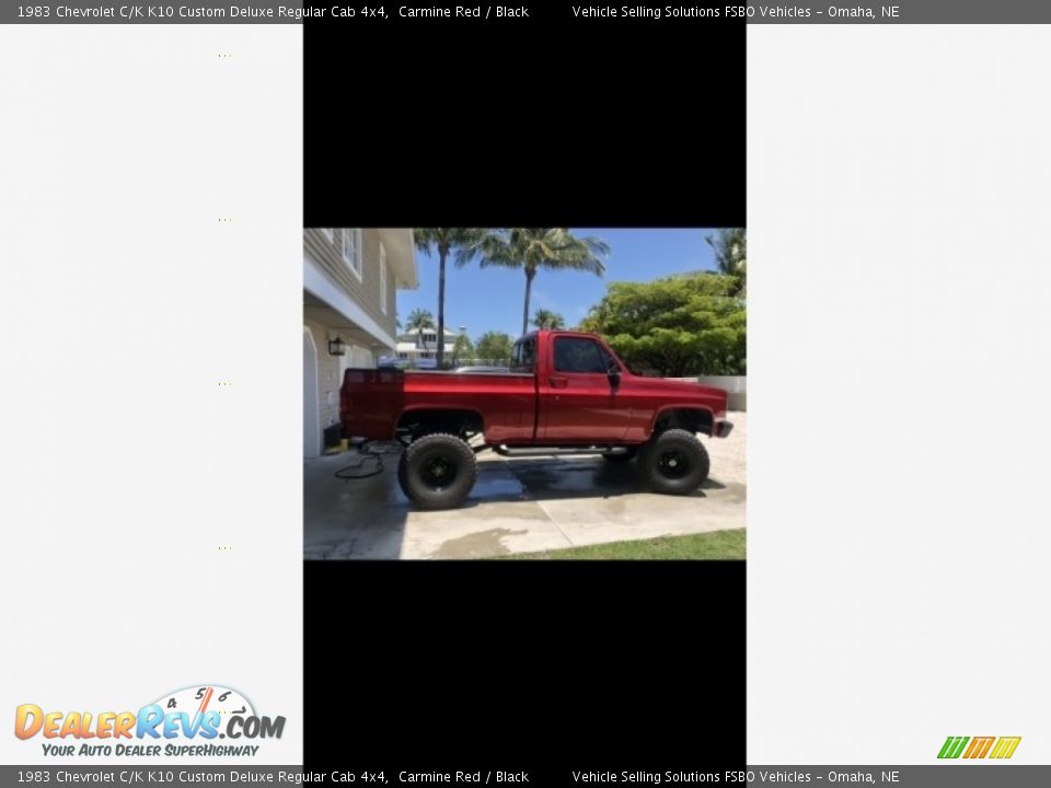 1983 Chevrolet C/K K10 Custom Deluxe Regular Cab 4x4 Carmine Red / Black Photo #8