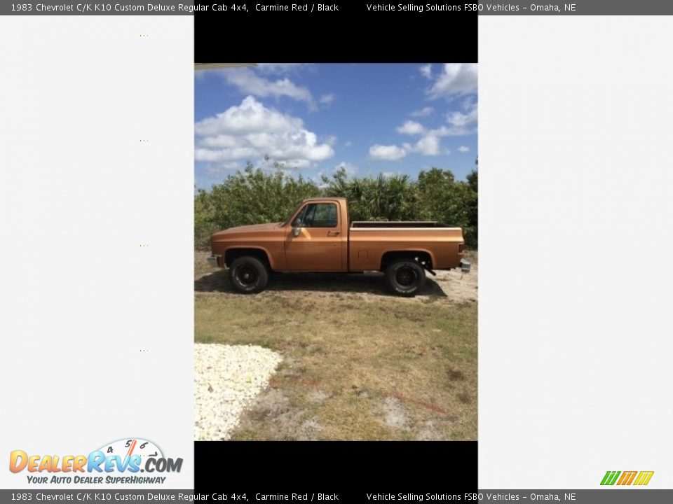 1983 Chevrolet C/K K10 Custom Deluxe Regular Cab 4x4 Carmine Red / Black Photo #15