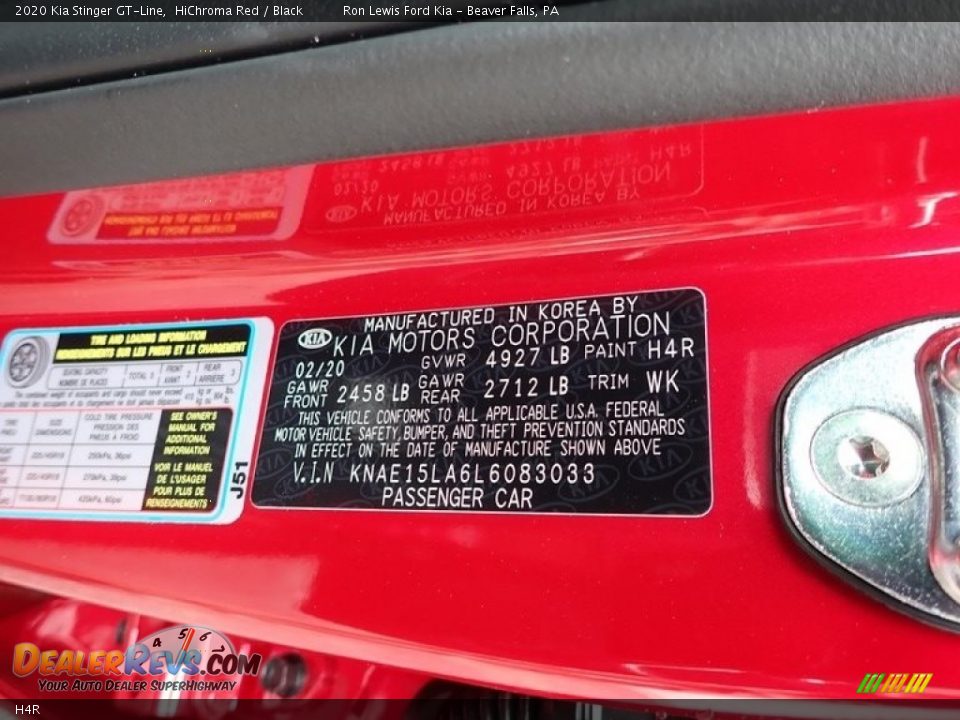 Kia Color Code H4R HiChroma Red