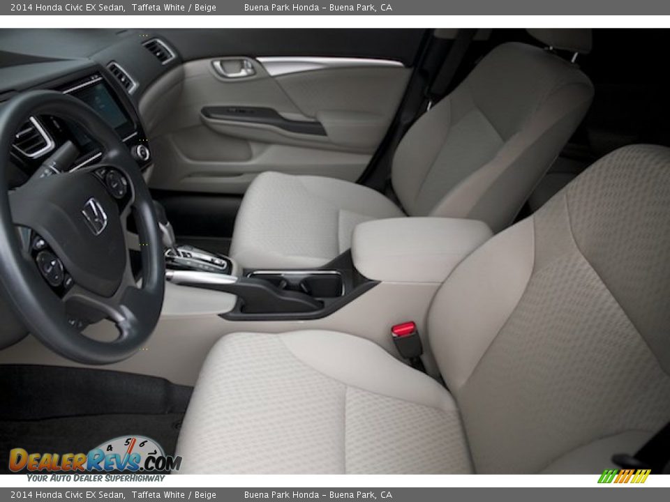 2014 Honda Civic EX Sedan Taffeta White / Beige Photo #3