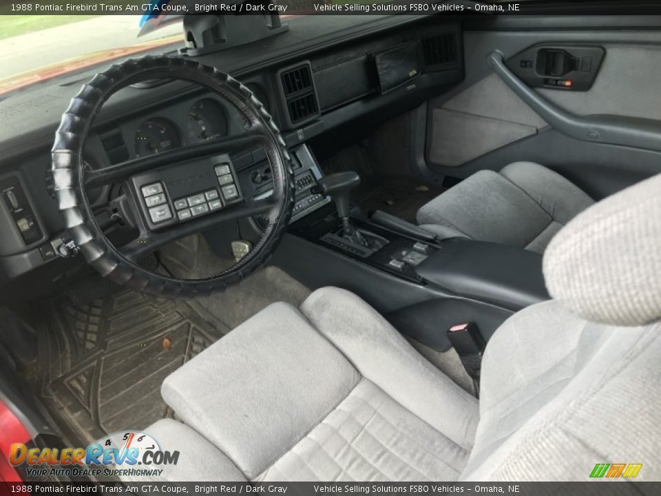 Dark Gray Interior - 1988 Pontiac Firebird Trans Am GTA Coupe Photo #4