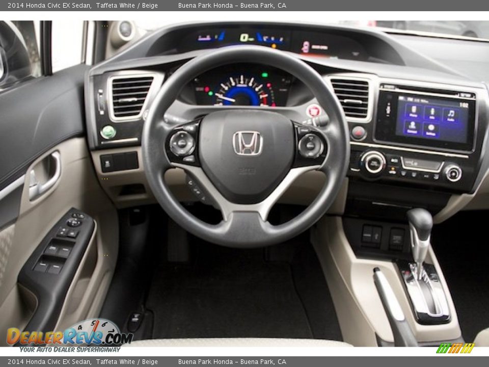 2014 Honda Civic EX Sedan Taffeta White / Beige Photo #5