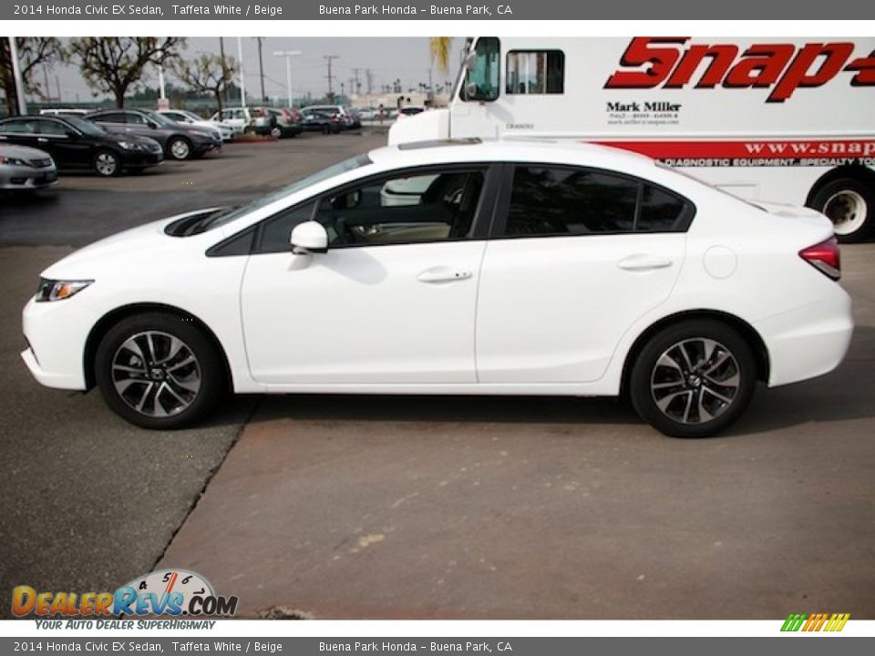 2014 Honda Civic EX Sedan Taffeta White / Beige Photo #9