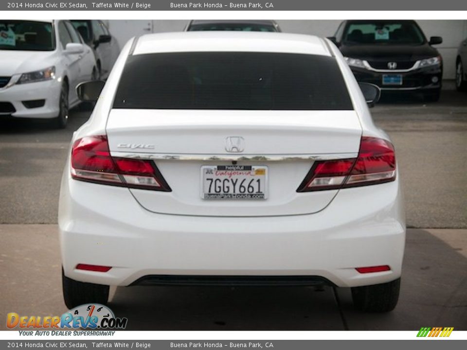 2014 Honda Civic EX Sedan Taffeta White / Beige Photo #10