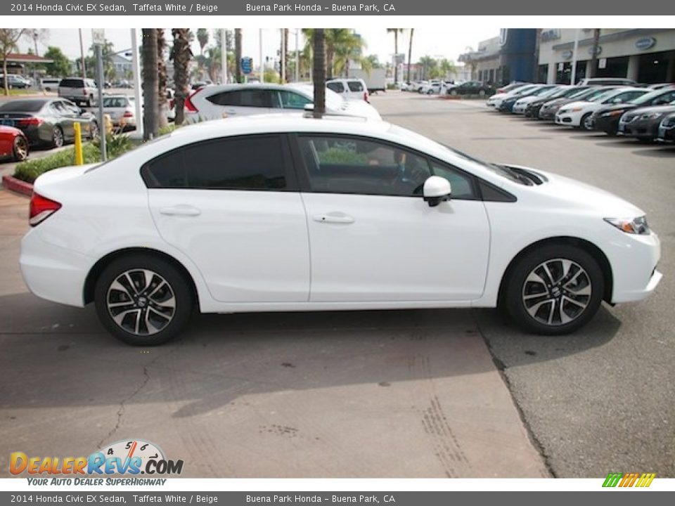 2014 Honda Civic EX Sedan Taffeta White / Beige Photo #12