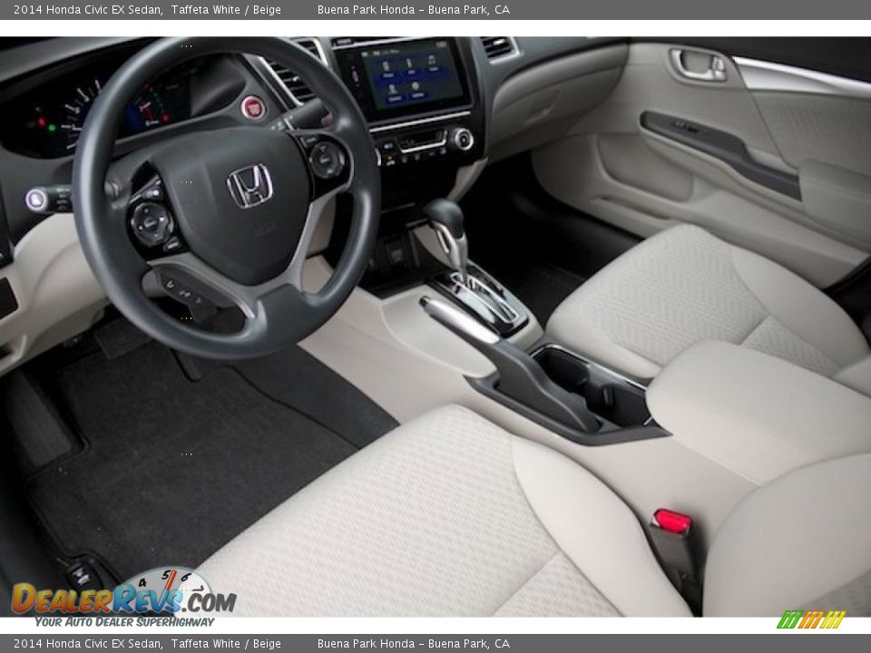 2014 Honda Civic EX Sedan Taffeta White / Beige Photo #13
