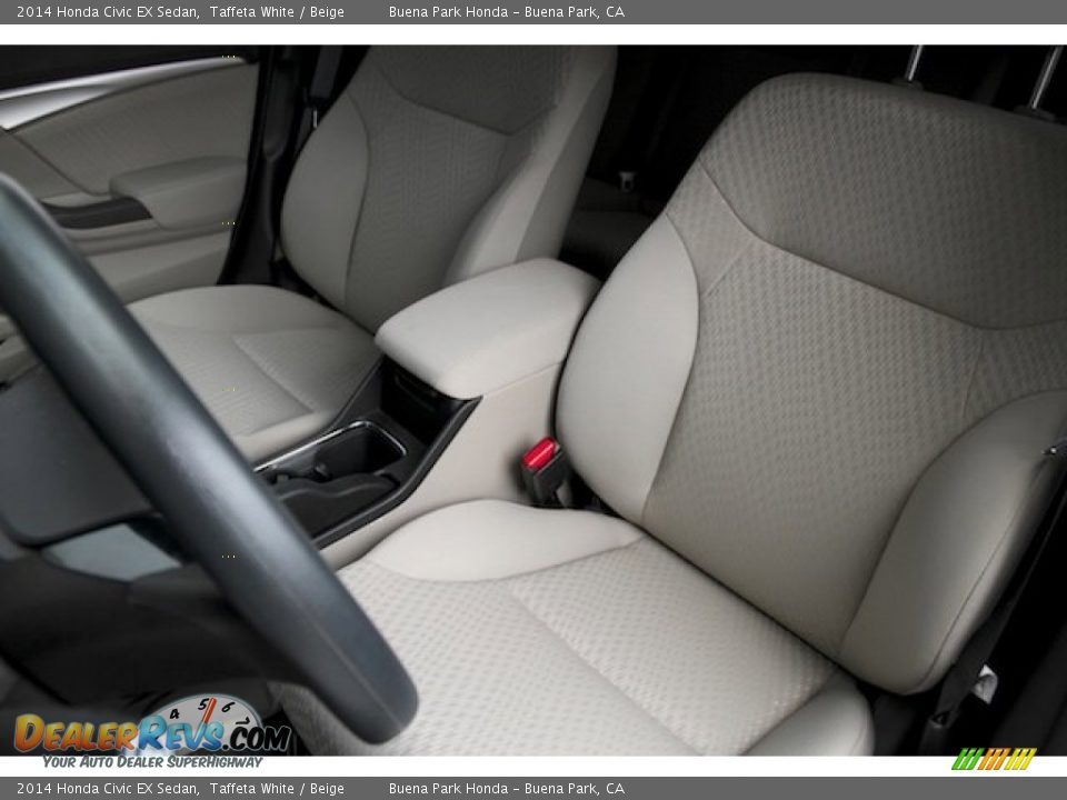 2014 Honda Civic EX Sedan Taffeta White / Beige Photo #14