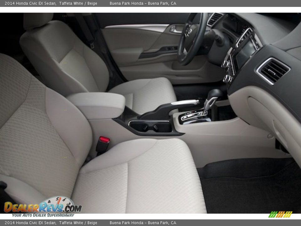 2014 Honda Civic EX Sedan Taffeta White / Beige Photo #21