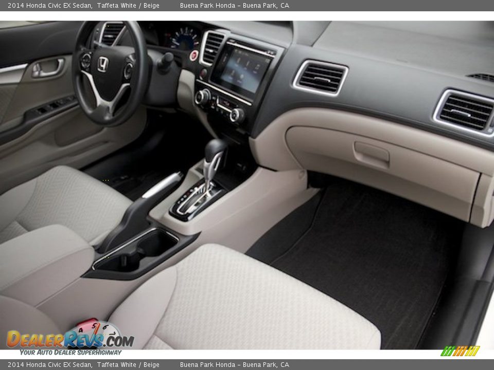 2014 Honda Civic EX Sedan Taffeta White / Beige Photo #22