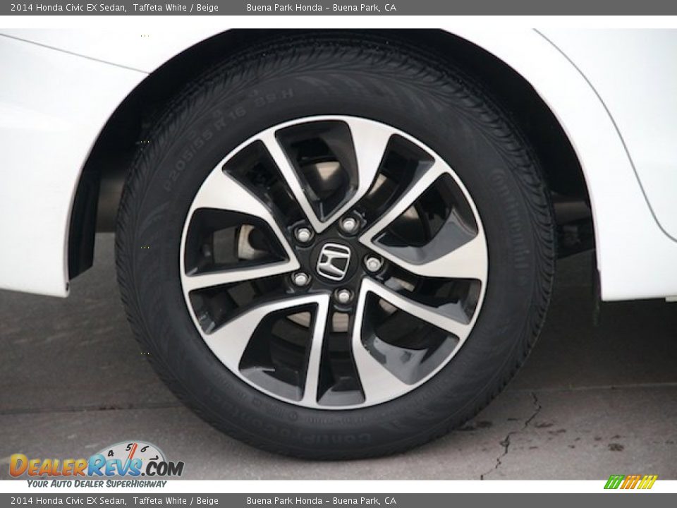 2014 Honda Civic EX Sedan Taffeta White / Beige Photo #35