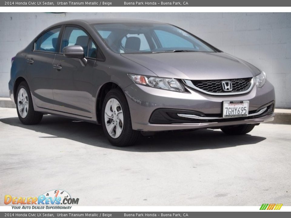 2014 Honda Civic LX Sedan Urban Titanium Metallic / Beige Photo #1