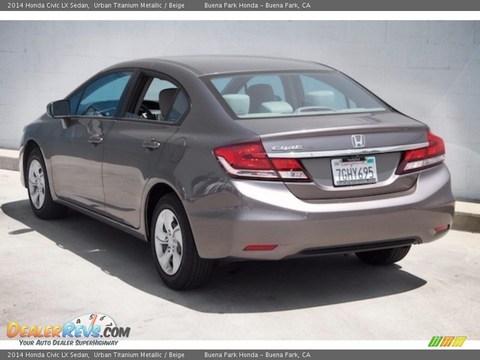 2014 Honda Civic LX Sedan Urban Titanium Metallic / Beige Photo #2