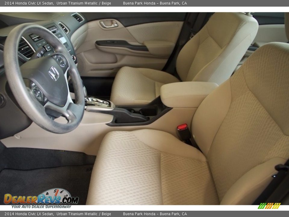 2014 Honda Civic LX Sedan Urban Titanium Metallic / Beige Photo #3