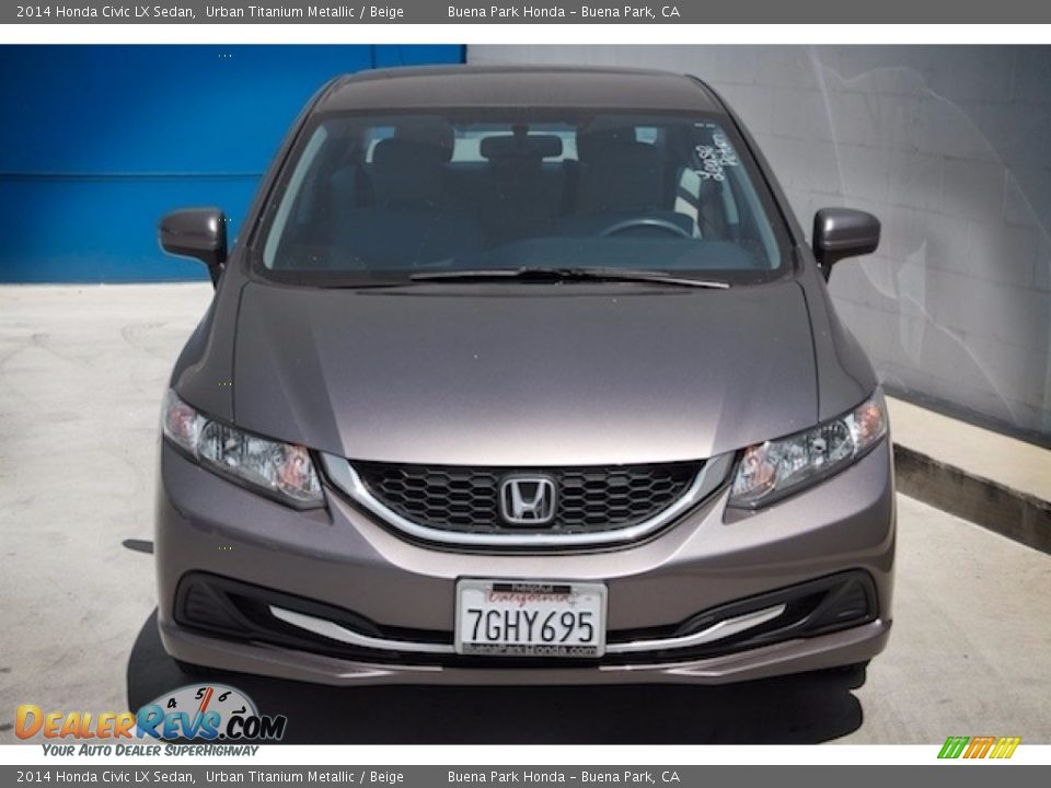 2014 Honda Civic LX Sedan Urban Titanium Metallic / Beige Photo #7